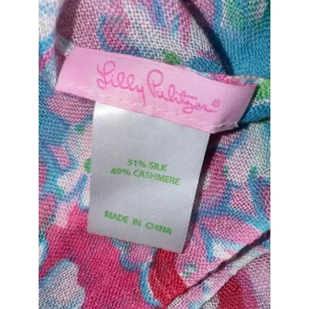Lilly Pulitzer North Carolina NC Murfee Scarf Silk Cashmere EUC